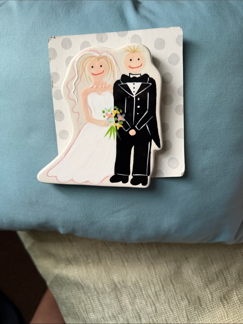 Coton Colors Bride and Groom Cake Topper Magnet in White & Black